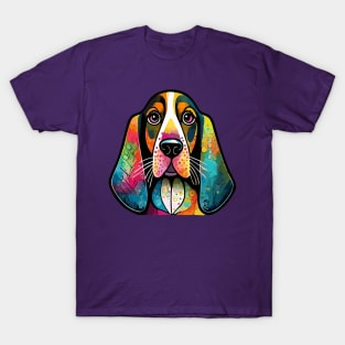 Colorful Basset Hound T-Shirt